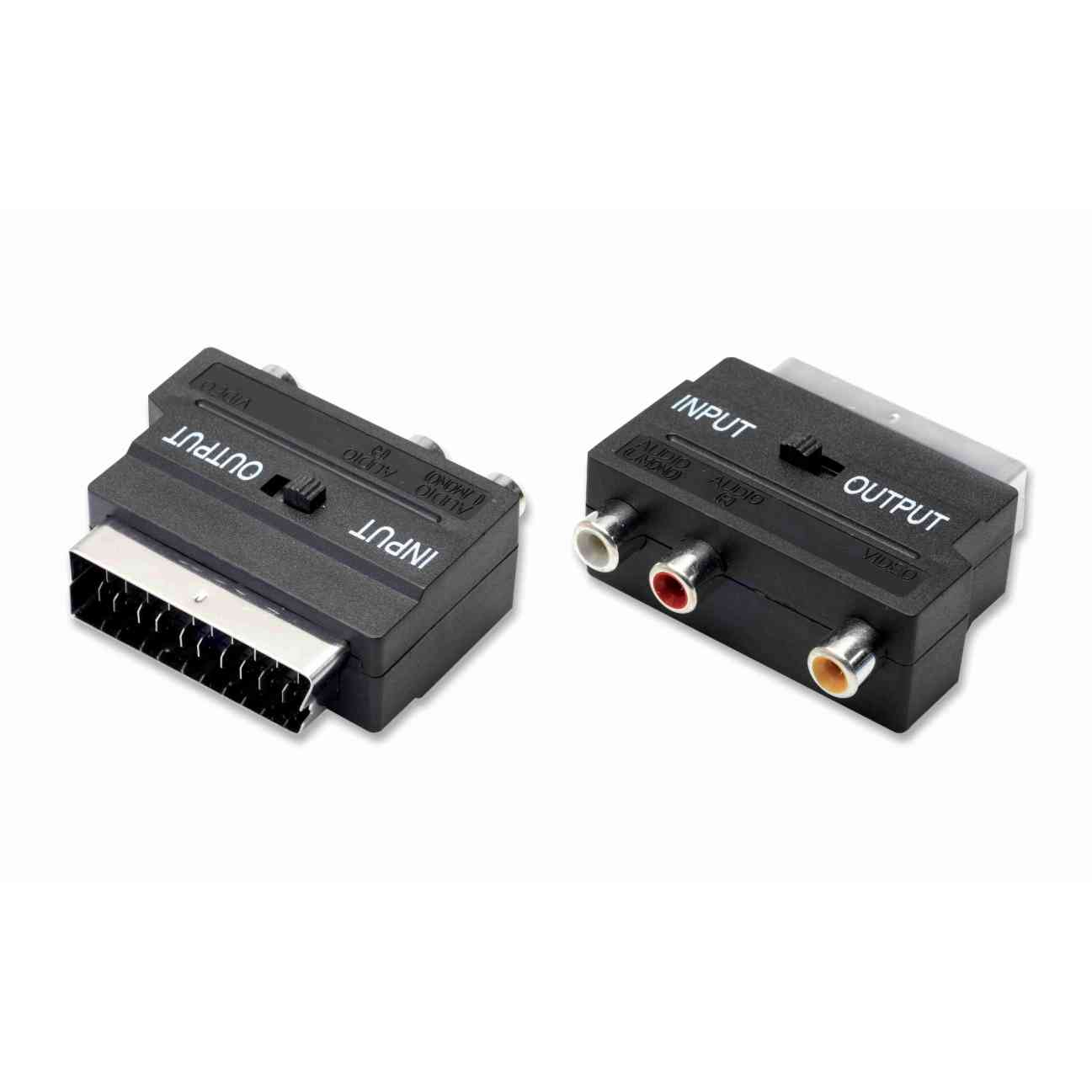 ADATTATORE SCART-RCA CON COMMUTATORE IN-OUT