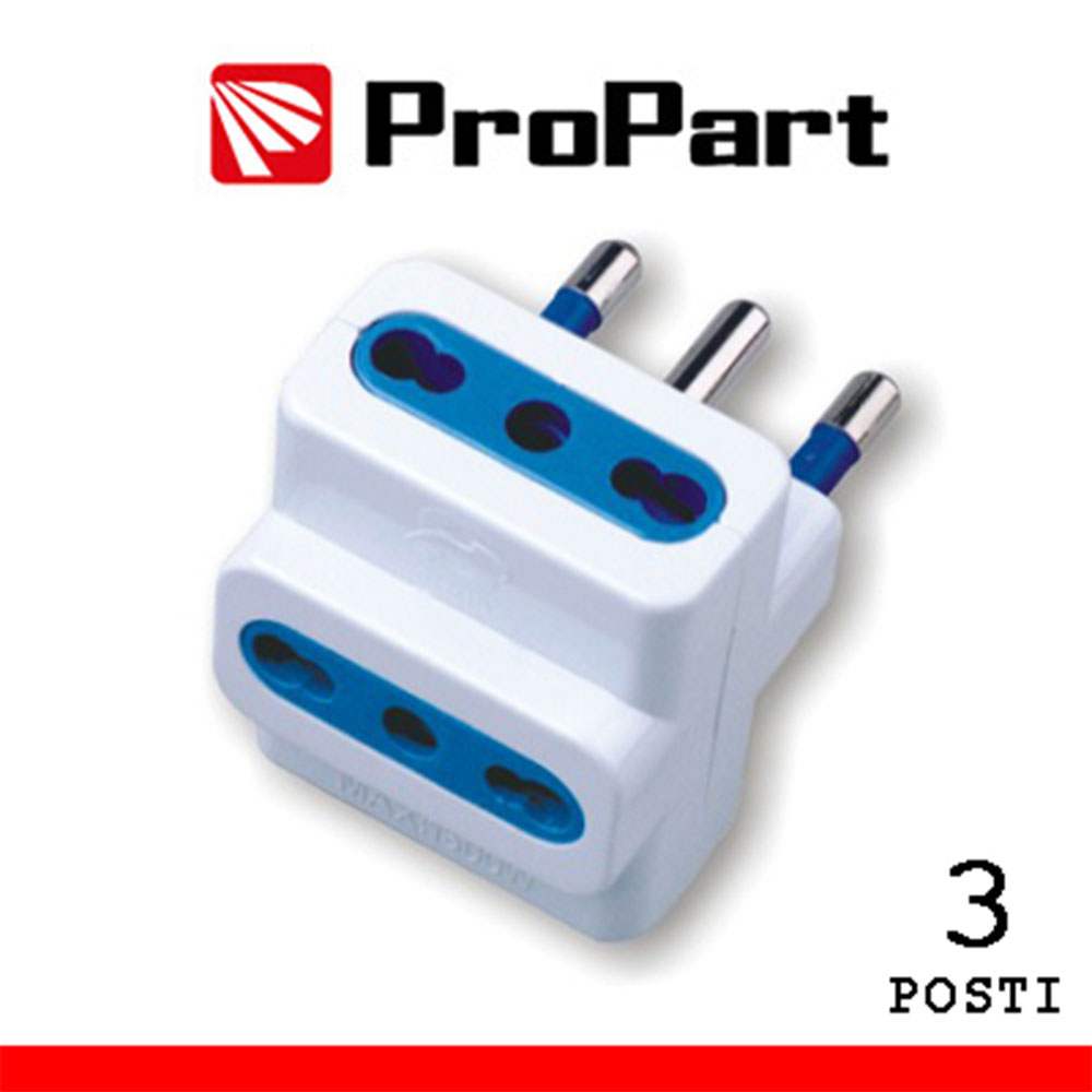 ADATTATORE 3 PRESE BIPASSO 2P+T 1016/A SPINA 16A 2P+T