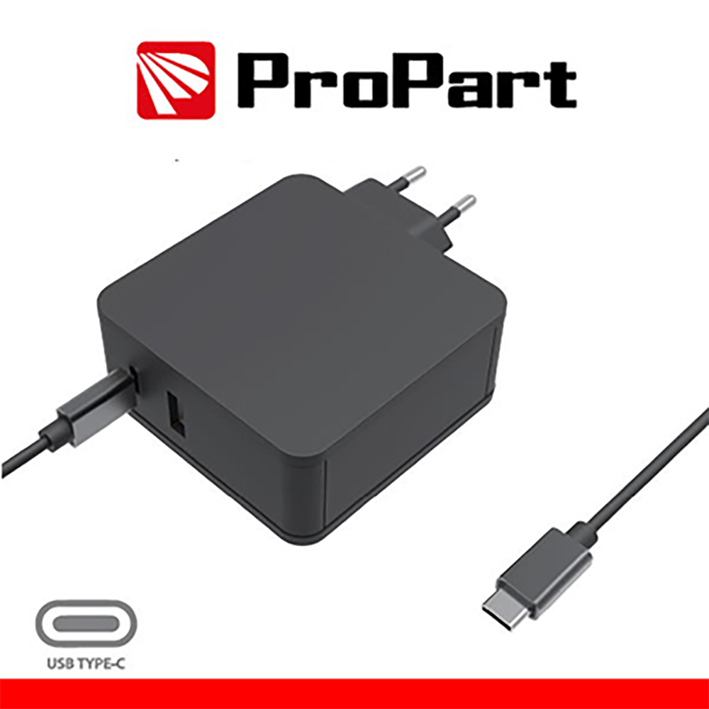 ALIMENTATORE PER NOTEBOOK - PD Typ- C Quick Charge 45W + USB PD 3.0