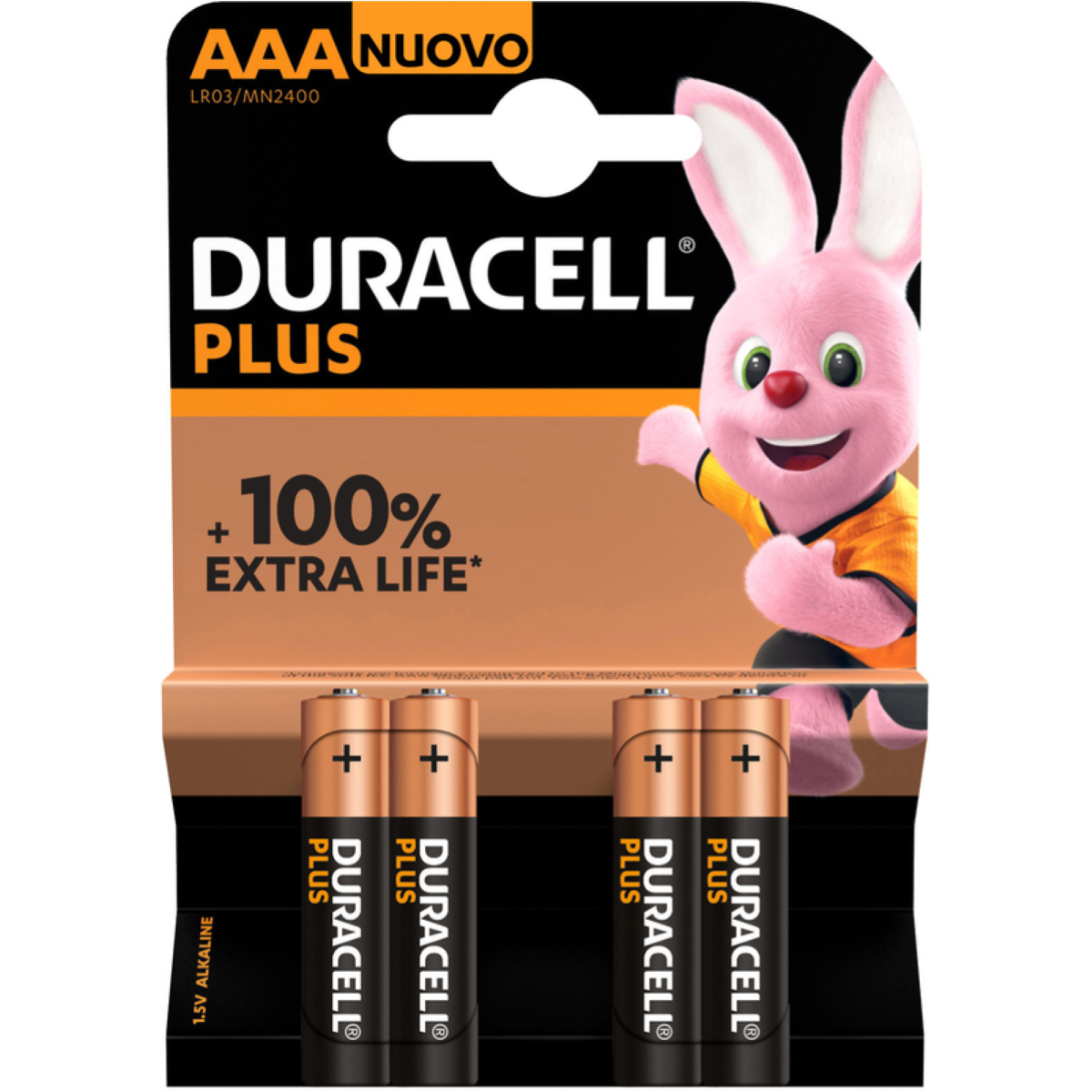 BATTERIE DURACELL PLUS 100 MINISTILO LR03/MN2400 AAA CONF. 4PZ