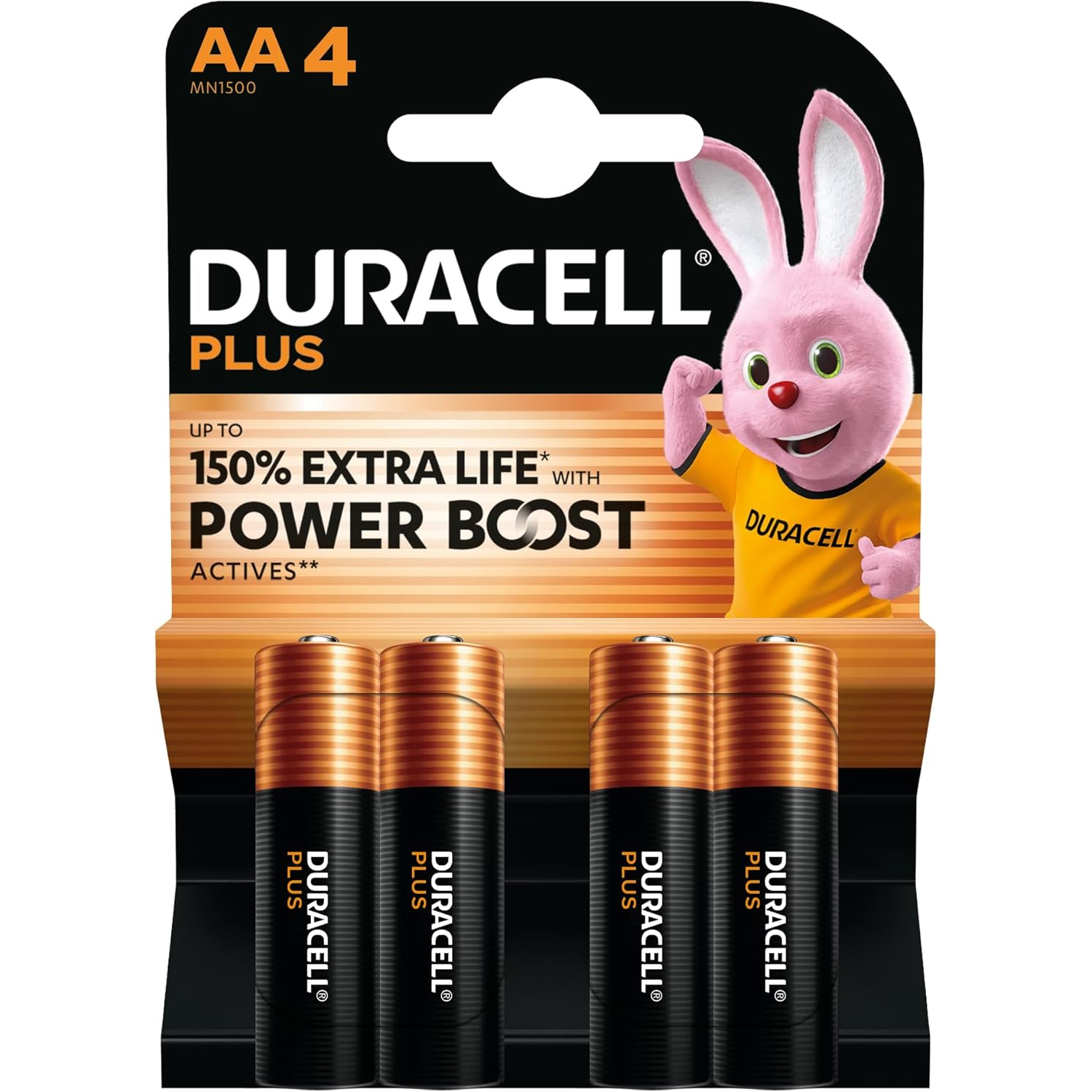 BATTERIE DURACELL PLUS POWERBOOST STILO AA LR6 / MN1500 AA CONF. 4PZ