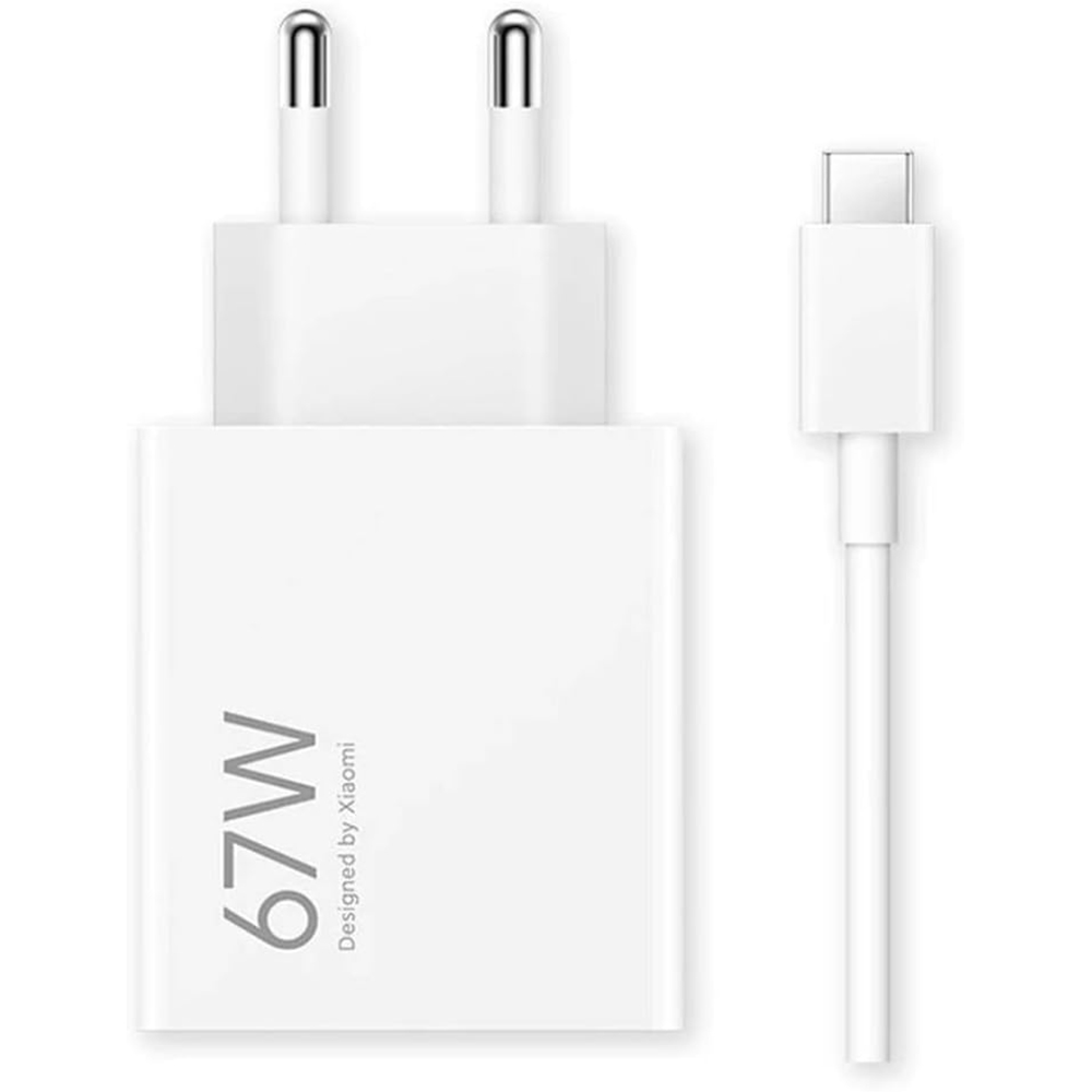 CARICABATTERIE XIAOMI HyperCharge 67w BHR9465EU (TYPE-A) + CAVO1M TYPE-A TO TYPE-C COLORE BIANCO
