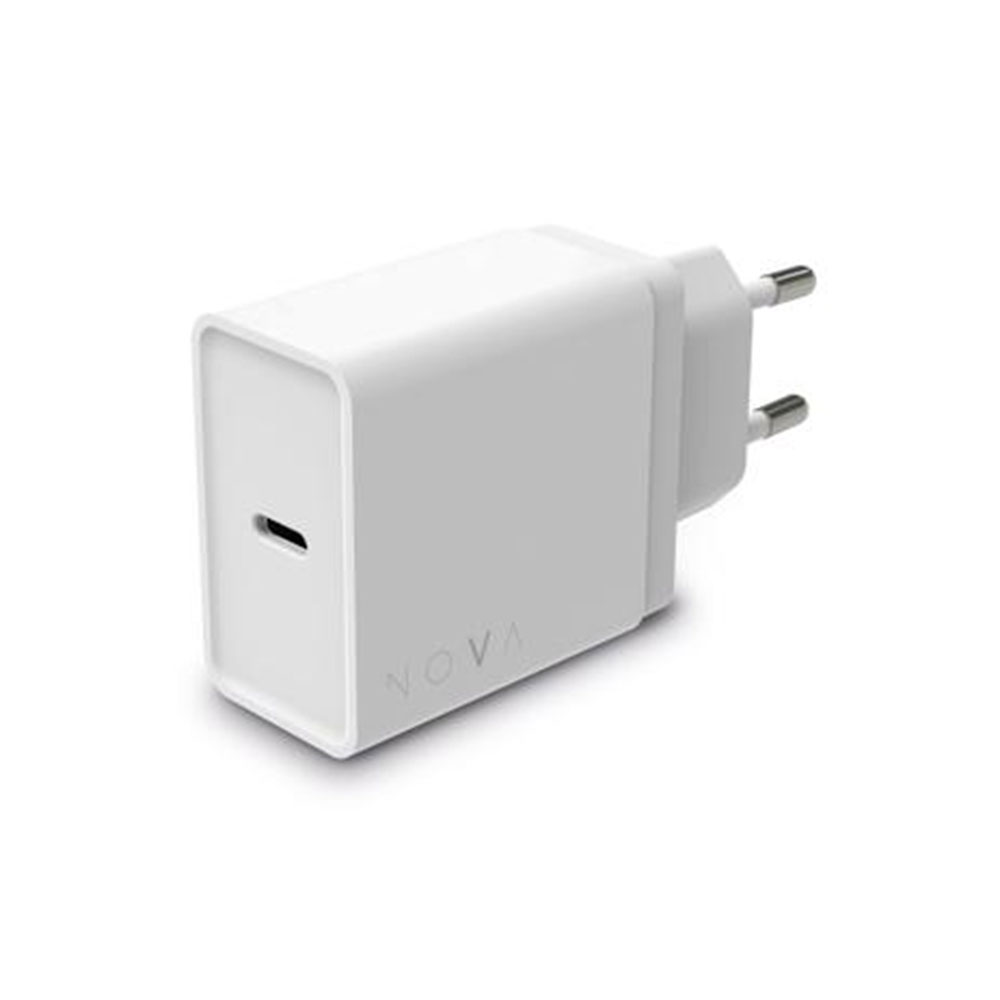 CARICABATTERIA NOVA Type-C (25 W PD) FAST CHARGER Samsung Galaxy - Xiaomi - Apple Iphone COLORE BIANCO