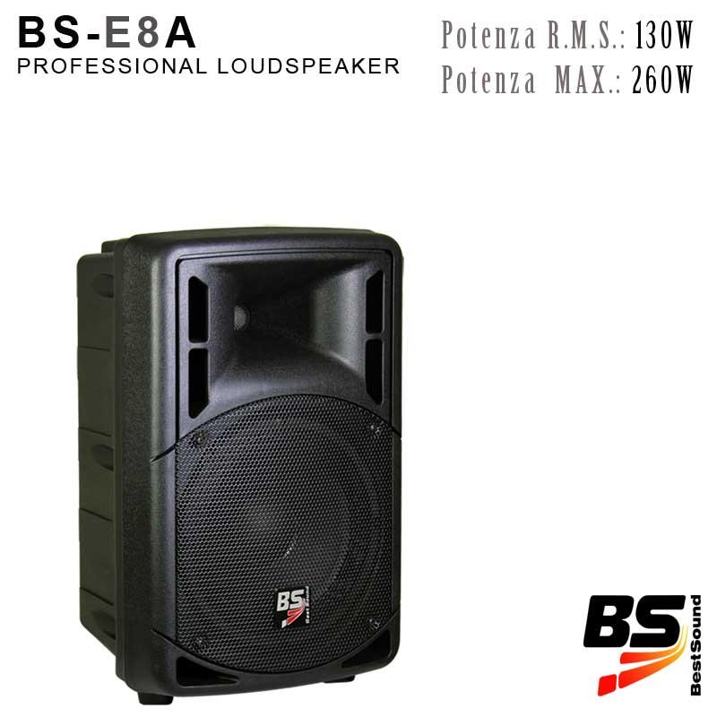 CASSA ACUSTICA BI-AMPLIFICATA 2 VIE ABS 8" - 260W MUSICALI- 60-20kHzz - 116dBmax. 4 ohm BS-E8A