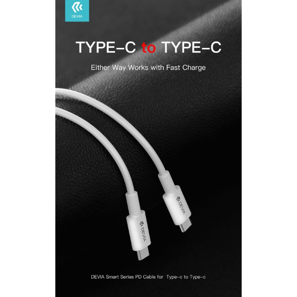 CAVO DATI E CARICA SUPER RAPIDO DEVIA PD 60W Type-C -  Type-C 1.2MT (A)
