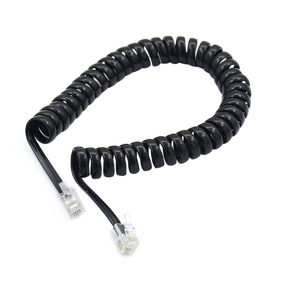 CAVO TELEFONICO SPIRALATO PER CORNETTA 2.0 mt RJ10 4P4, nero (50270)