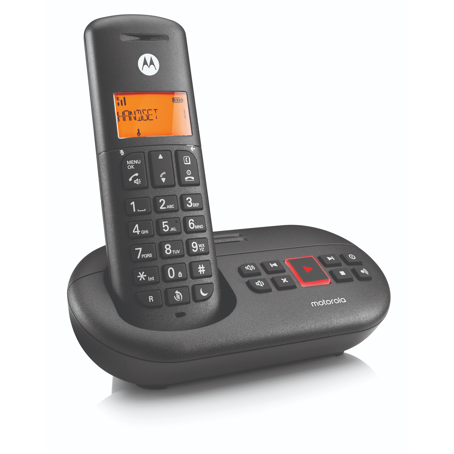 CORDLESS MOTOROLA E211 CON SEGRETERIA VIVAVOCE E DISPLAY RETROILLUMINATO COLORE NERO
