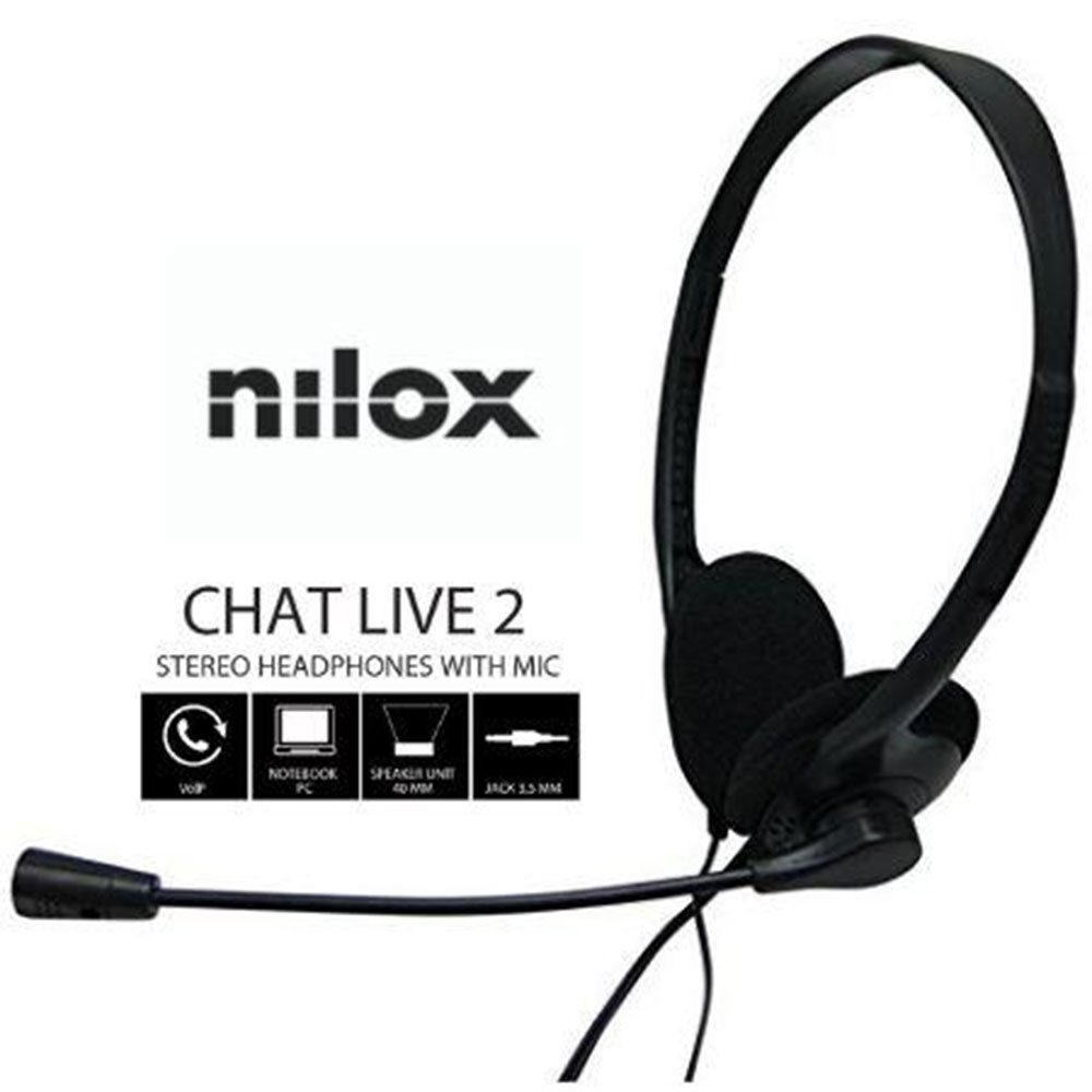 CUFFIA CON MICROFONO NILOX Chat Live 2 CON JACK 3,5 mm