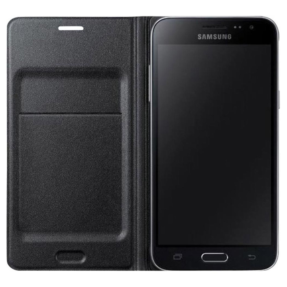 CUSTODIA SAMSUNG ORIGINALE FLIP WALLET A PORTAFOGLIO GALAXY J1 2016 COLORE NERO