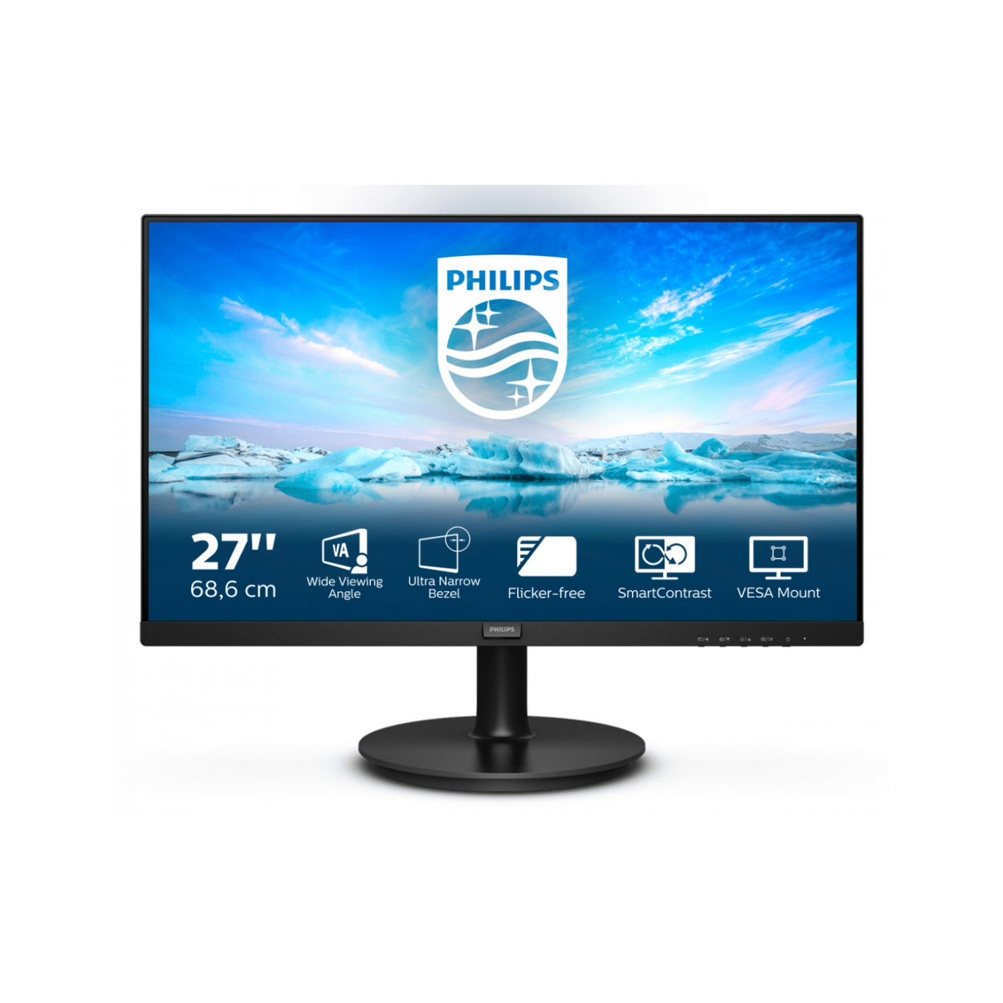 MONITOR 27" LED VA PHILIPS 271V8L V-line WIDE VGA/HDMI 3.000 :1 4MS 1920x1080 Full HD BLACK