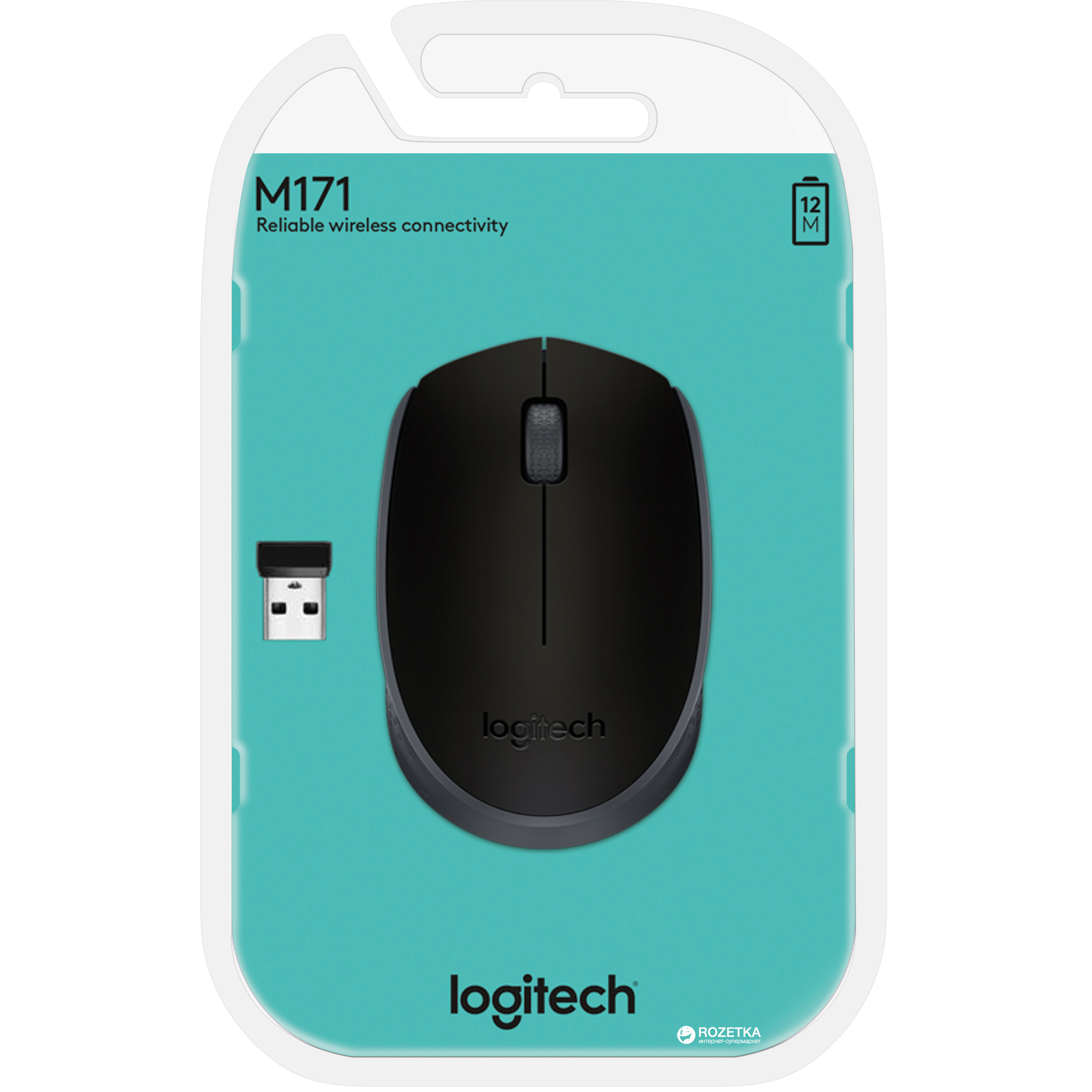 MOUSE LOGITECH M171 WIRELESS 2.4 GHz 100Dpi CON MINI RICEVITORE USB (910-004424)