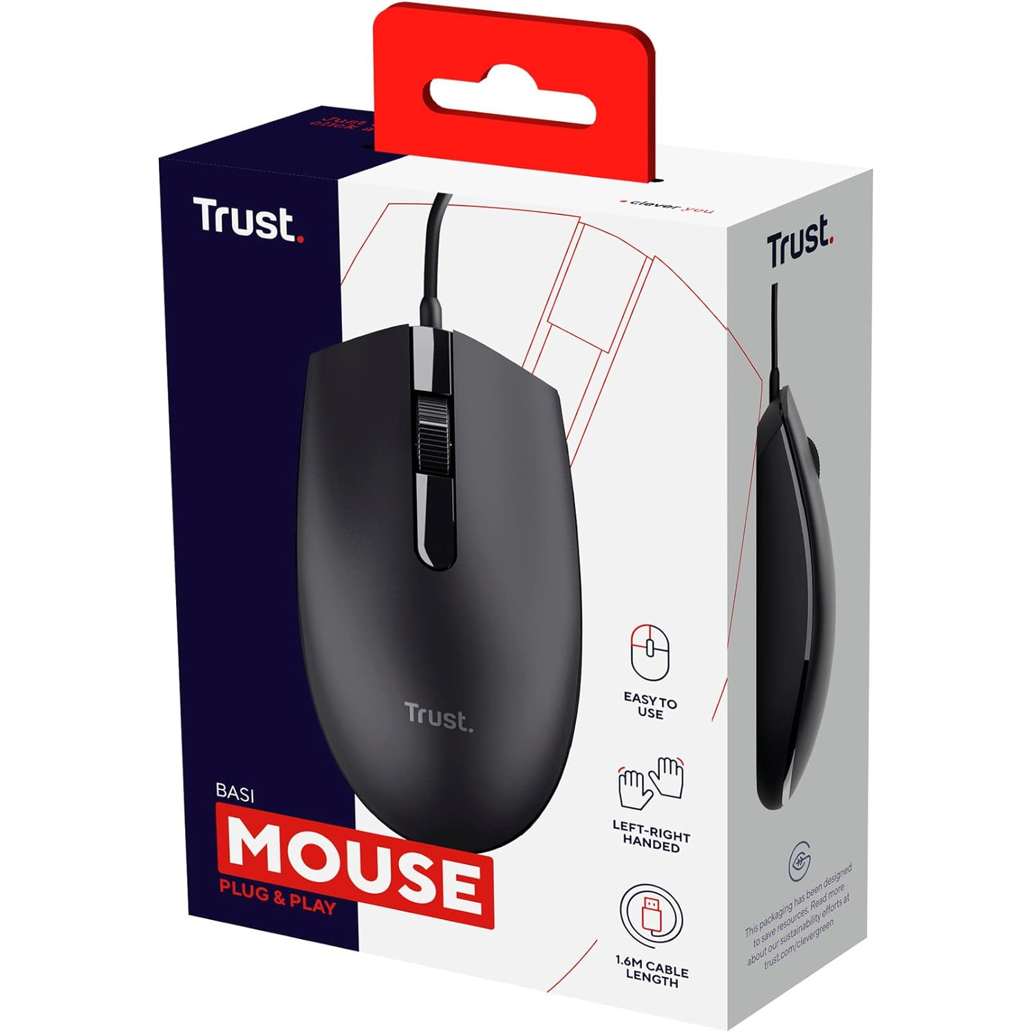 MOUSE TRUST BASY OPTICAL 1200Dpi USB