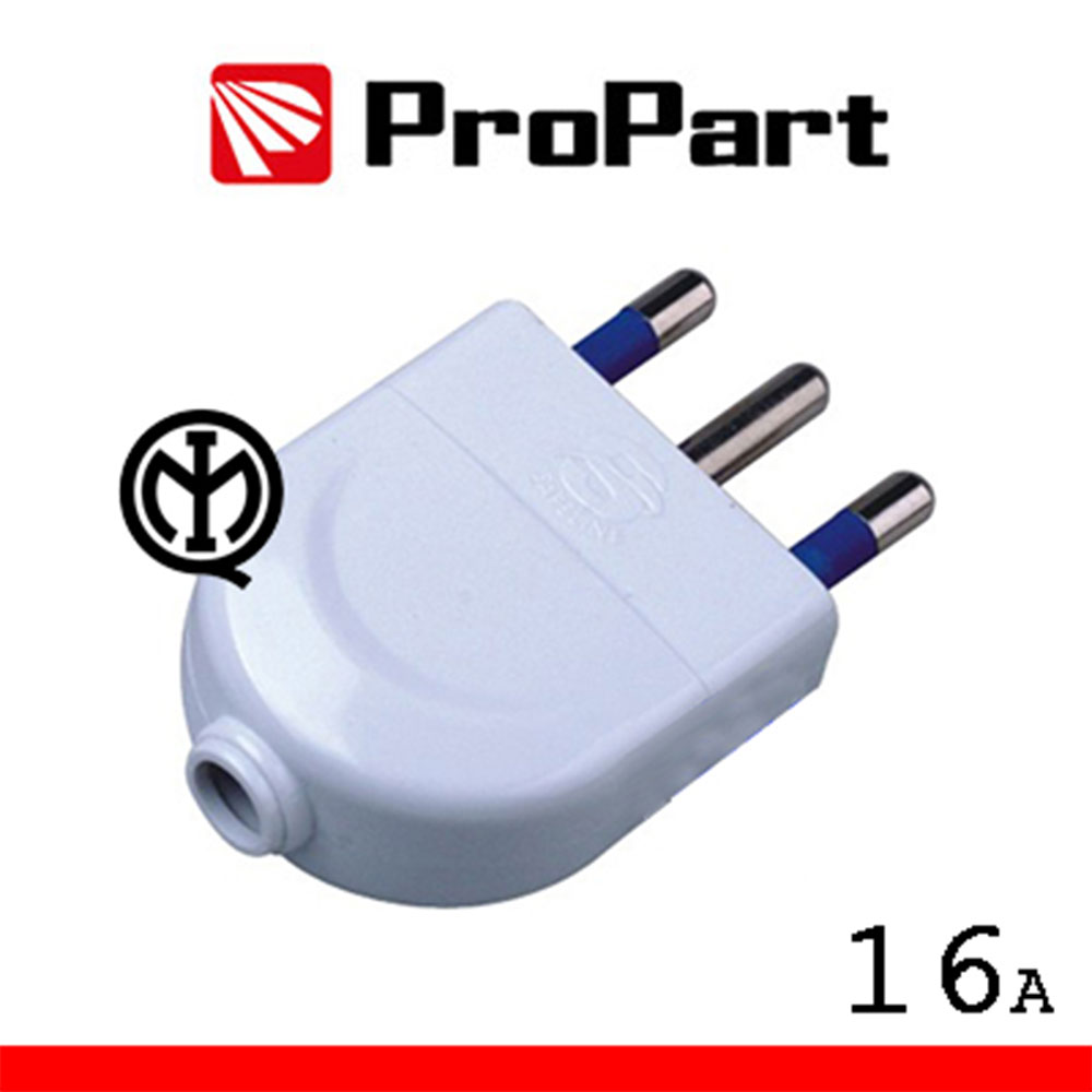 SPINA 2P+T 16A CON USCITA CAVO ASSIALE DRITTO