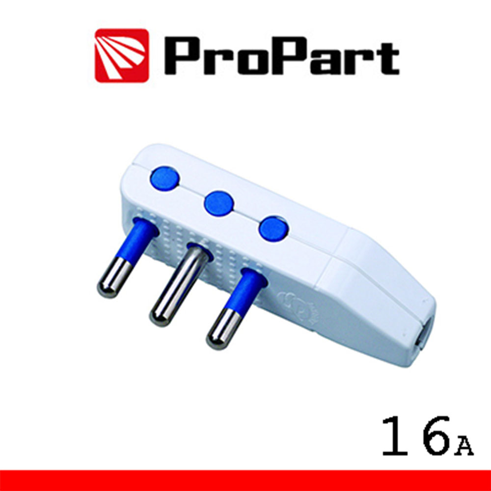 SPINA 2P+T 16A CON USCITA CAVO A 90°