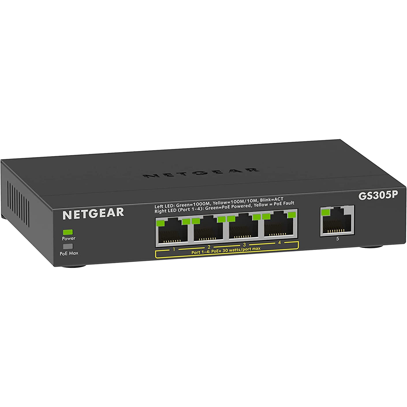 SWITCH NETGEAR GS305Pv2 GS305P-200PES 5 x 10/100/1000 (4 PoE+ 63 W)