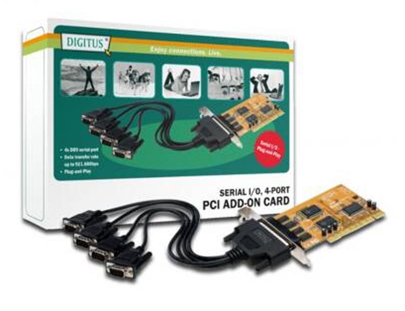 SCHEDA DIGITUS INTERFACCIA PCI 4 PORTE SERIALE RS-232 9 POLI MASCHIO DS-33002