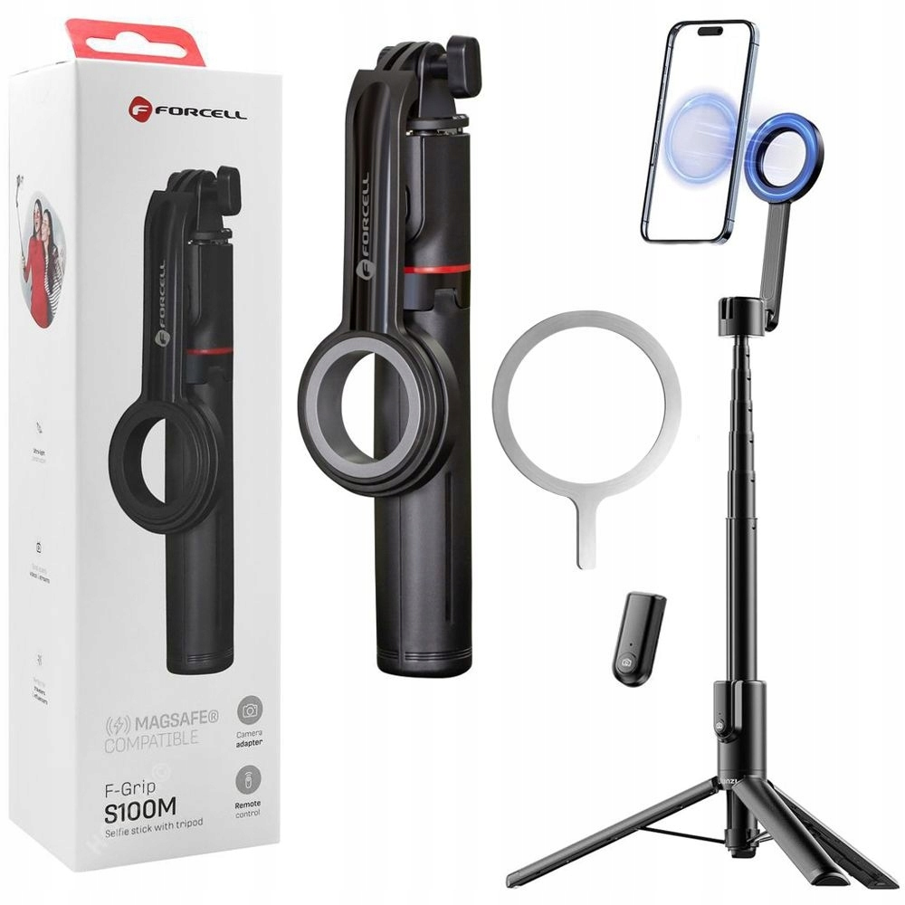 ASTA PER SELFIE E TREPPIEDE FORCELL F-GRIP MagSelfie S100M Selfie Stick CON TELECOMNDO BLUETOTH