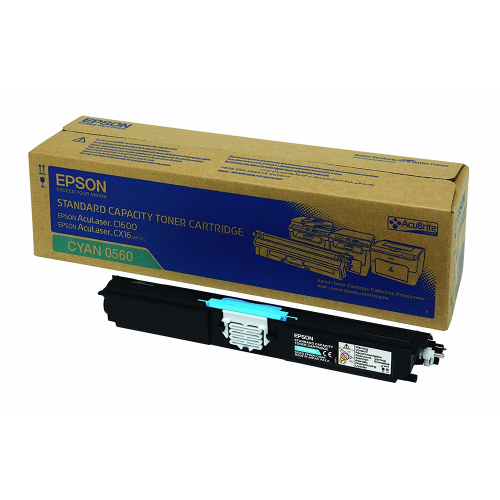 TONER EPSON ORIGINALE MFP LASER CIANO 0560 PER SERIE AcuLaser CX16 C1600 (1.600pg)