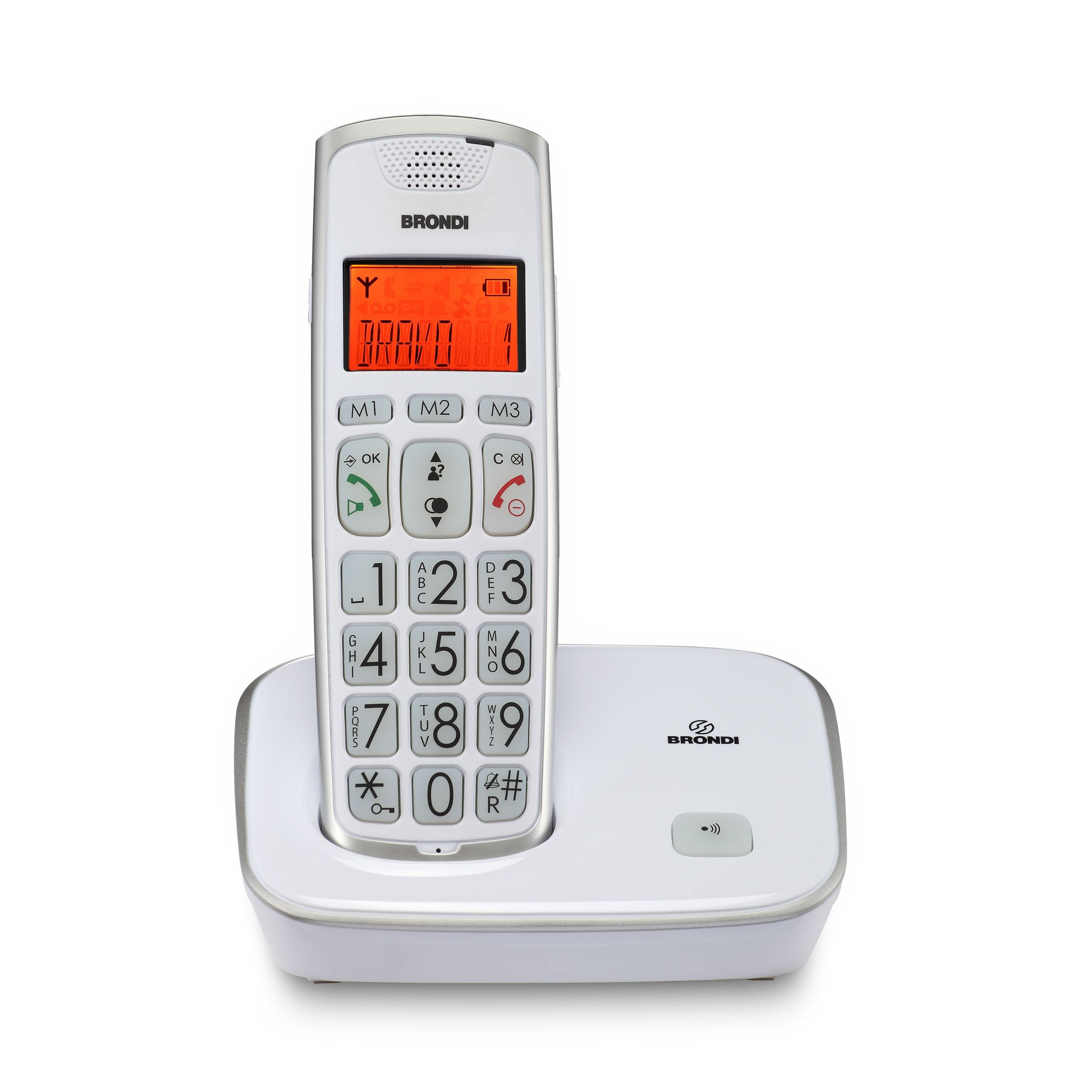 CORDLESS BRONDI BRAVO GOLD 2 DECT-GAP VIVAVOCE E DISPLAY RETROILLUMINATO COLORE BIANCO