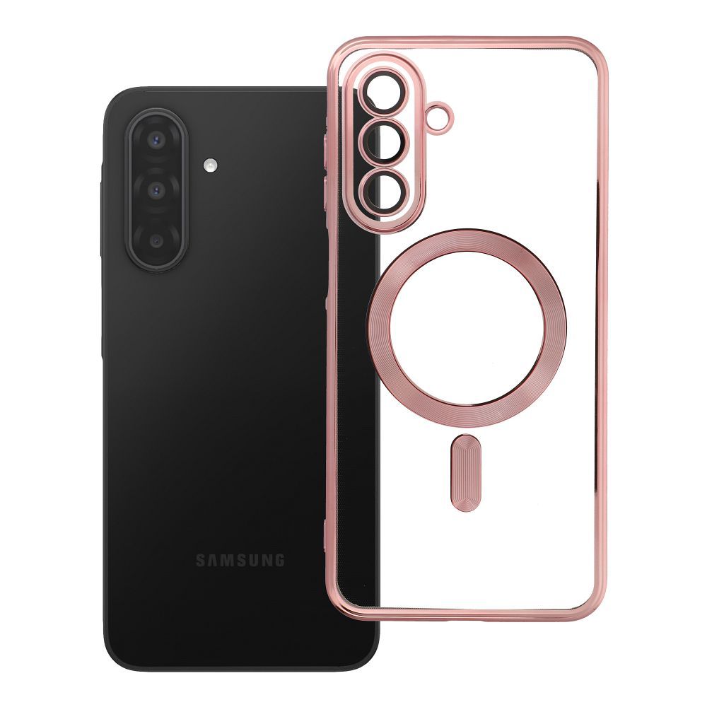 CUSTODIA ELECTRO MAG COVER TRASPARENTE PROTEZIONE FOTOCAMERA E BORDI CON MAGSAFE ( GOLD ROSE ) PER SAMSUNG Galaxy A17 - SAMSUNG Galaxy A18