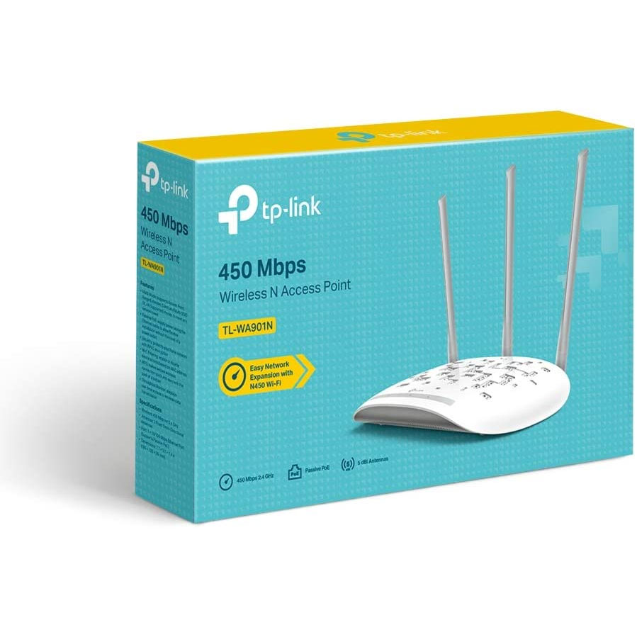 ACCESS POINT TP-LINK TL-WA901N WIRELESS N 450Mbps WiFi Extender e Client, PoE Passivo