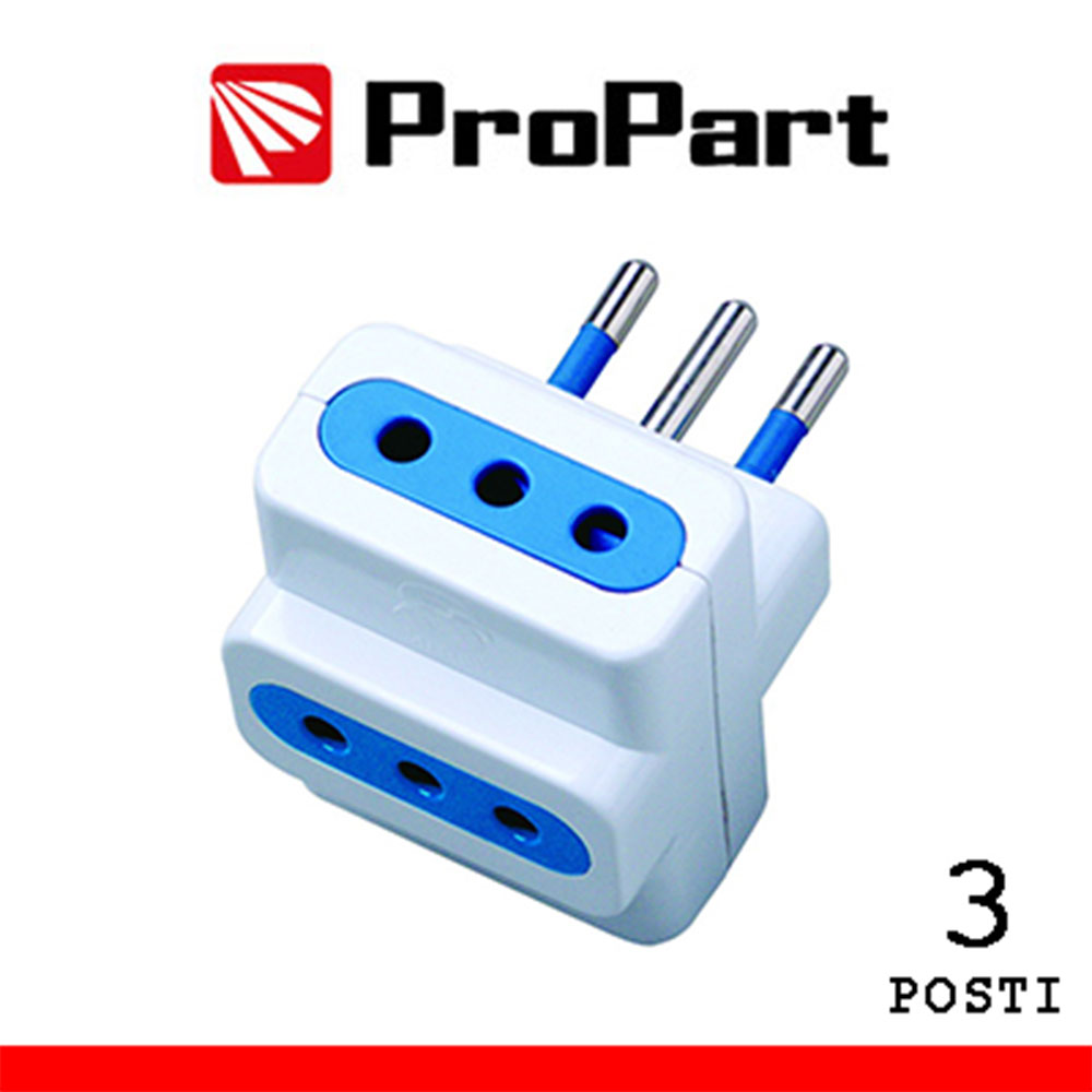 ADATTATORE 3 PRESE ITALIANE 2P+T 10A SPINA 10A 2P+T 10A