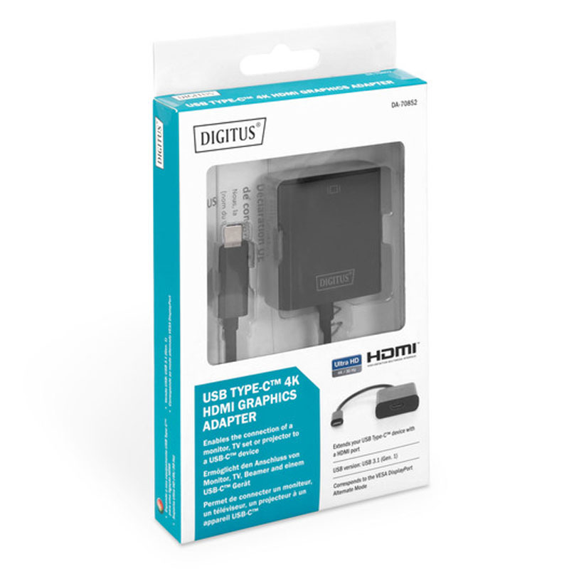 CONVERTITORE DIGITUS ADATTATORE GRAFICO USB TYPE-C (3.19 a HDMI 4K