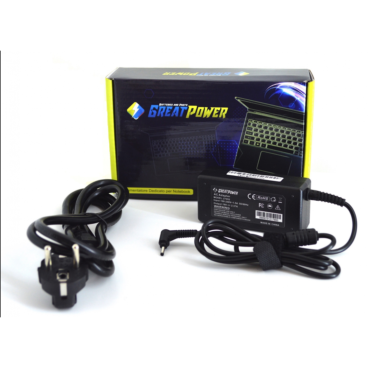 ALIMENTATORE PER NOTEBOOK ACER - 65W 19V 3,42A Connettore 3,0 x 1,1 mm