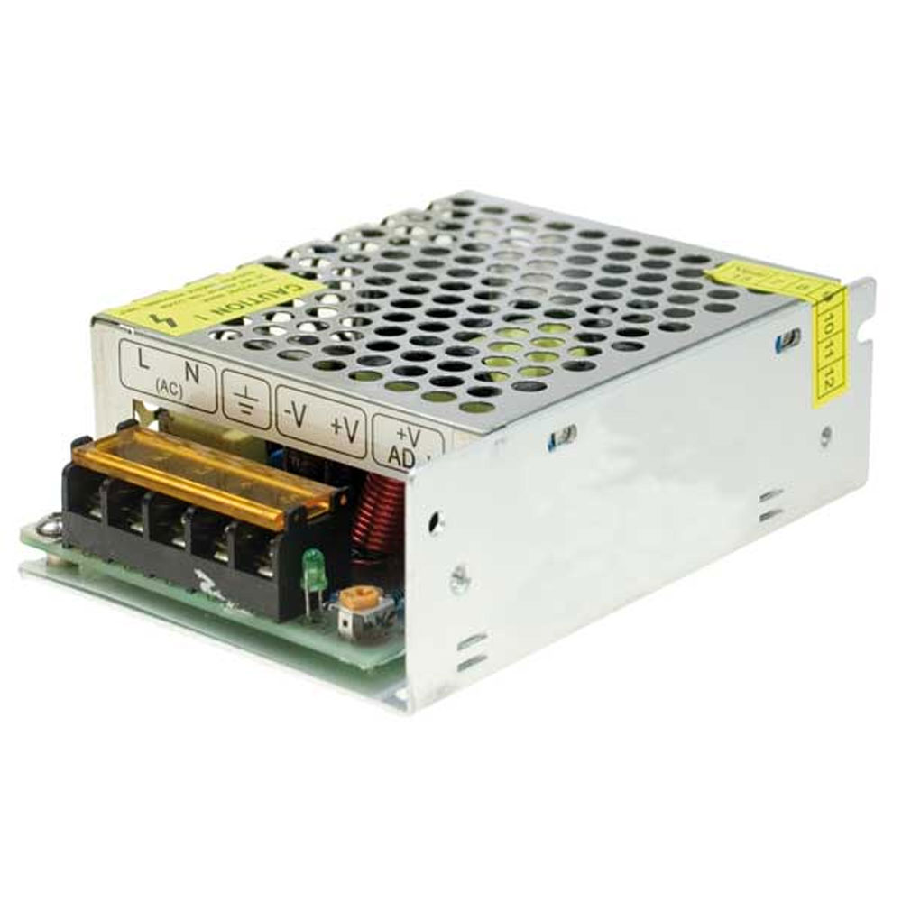 ALIMENTATORE SWITCHING CONTENITORE METALLICO Serie 3, 12V 5,0A 60W INPUT 110/220Vac +/-10%, 110x80x35mm