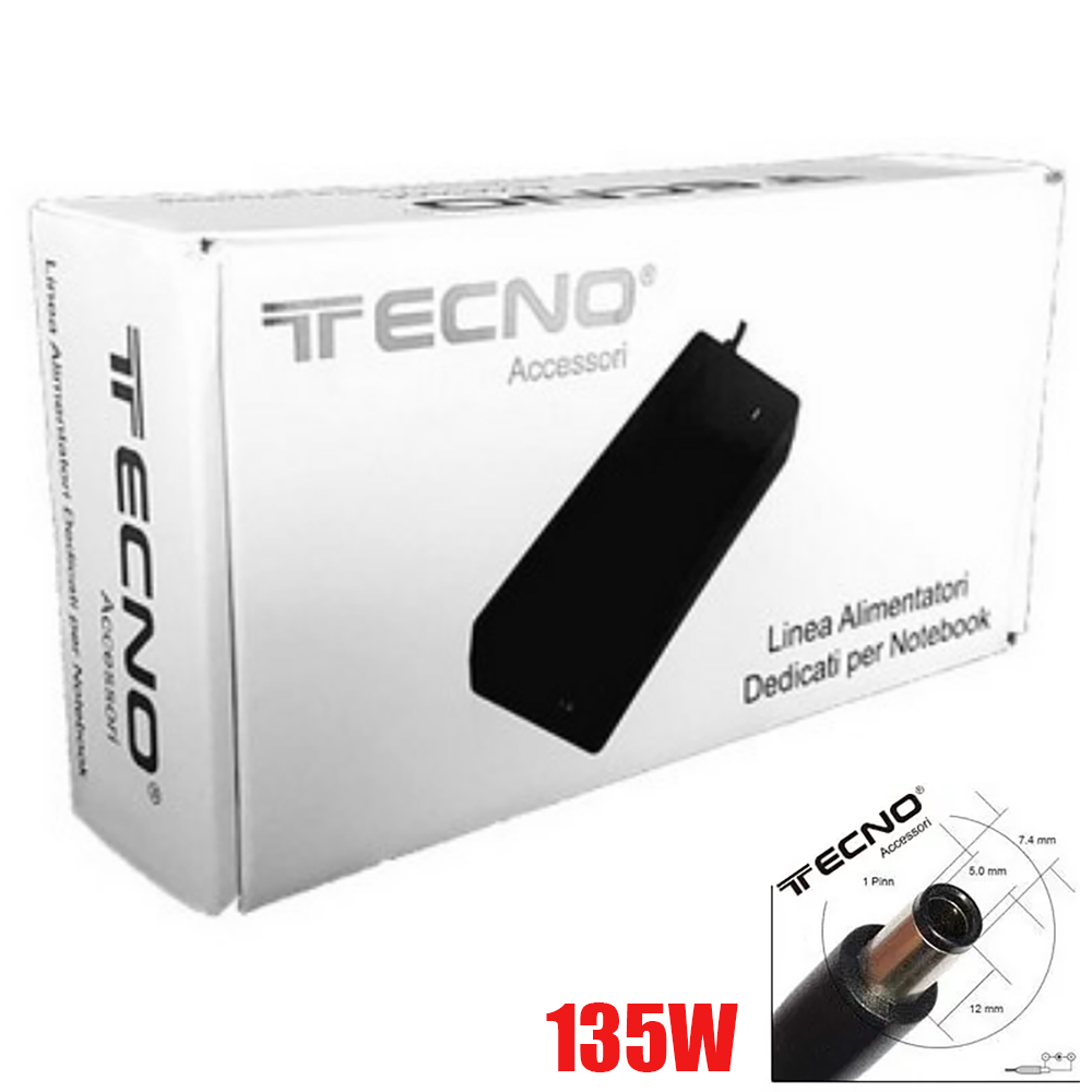 ALIMENTATORE TECNO TC-7059 PER NOTEBOOK HP COMPATIBILE 19.5V - 6,9A - 7,4*5mm 135W