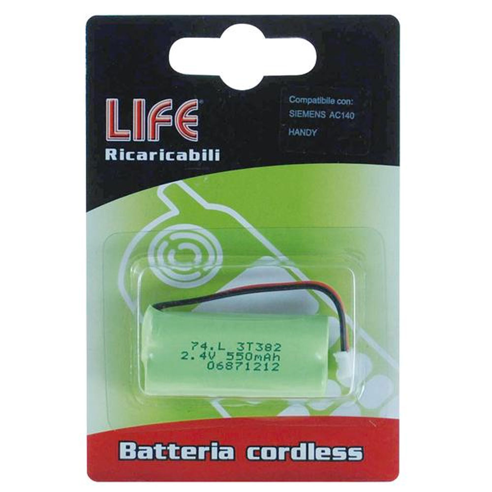 BATTERIA LIFE PER CORDLESS MINISTILO RICARICABILE NI-MH 2.4V 550mAh 74.L3T382