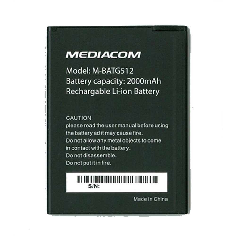 MEDIACOM BATTERIA M-1BATG512 Lithium 3.8v 2000mAh RECHARGEABLE PER TELEFONO CELLULARE SMARTPHONE PhonePad Duo G - M-PPBG512, M-PPAG512, M-PPDG512, M-PPCG512