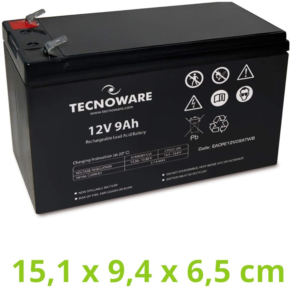BATTERIA RICARICABILE AL PIOMBO PER UPS POWER TECNOWARE 12V 9AH ATTACCO FASTON 6.3mm (EACPE12V09ATWP) BULK
