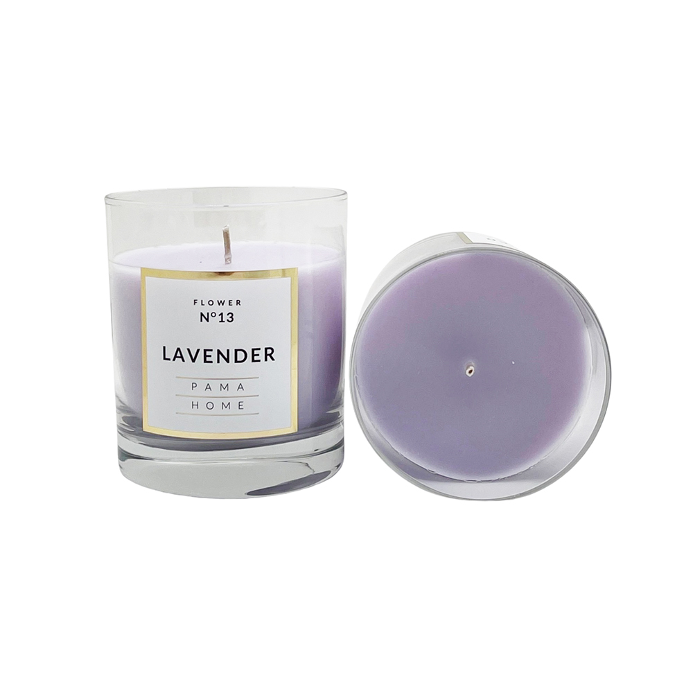 CANDELA PROFUMATA CLASSIC GLASS LAVANDER 250gr profumazione lavanda