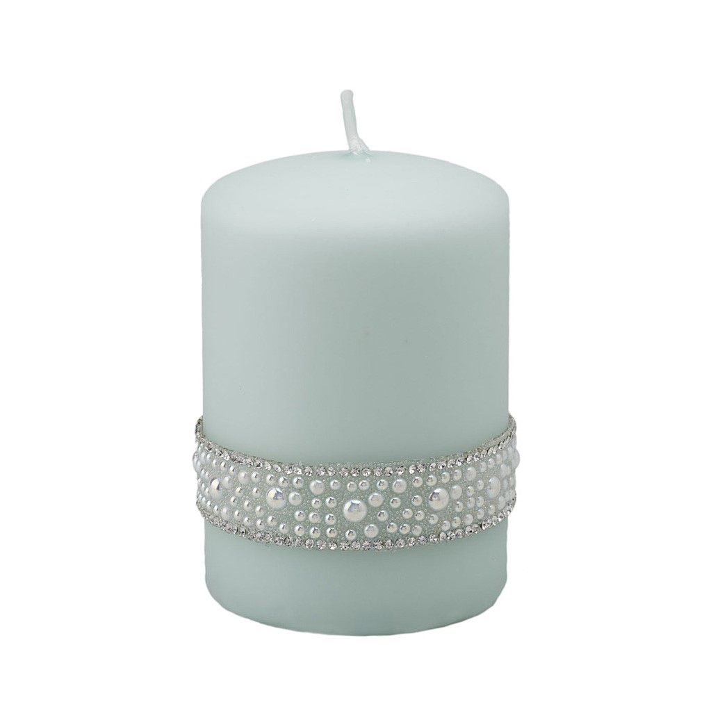 CANDELA PROFUMATA CRYSTAL PEARL COLORE GRIGIO