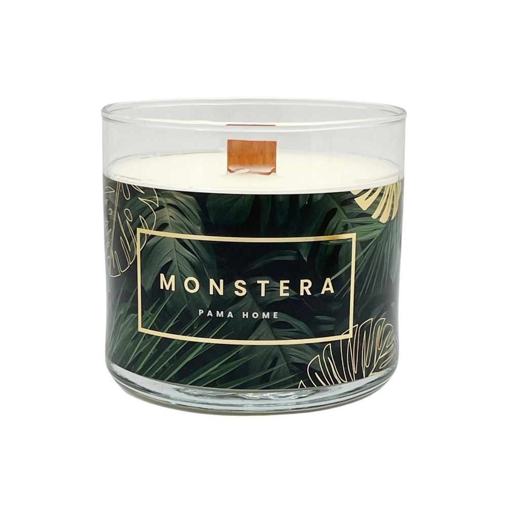 CANDELA PROFUMATA MONSTERA SMALL 450gr profumazione vaniglia e lime