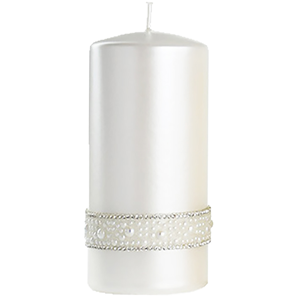 CANDELA PROFUMATA CRYSTAL PEARL COLORE BIANCO