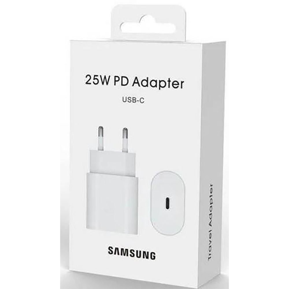 SAMSUNG CARICABATTERIE EP-TA800N PD Super Fast Charging 25W USB-Type-C COLORE BIANCO