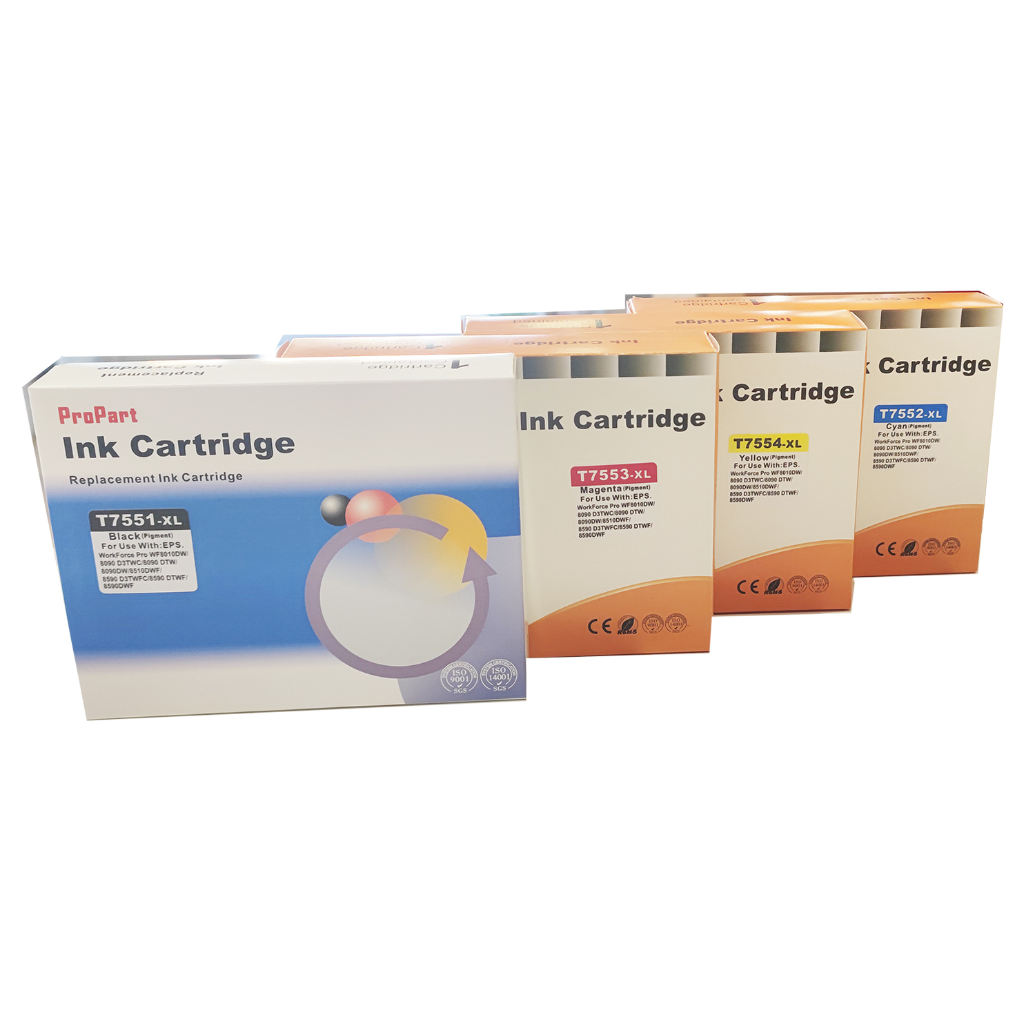 CARTUCCIA EPSON COMPATIBILE BLACK T551 XL 100ml PIGMENT 5K (C13T755140XL) PER WORKFORCE PRO WF-8010, WF-8090, WF-8510, WF-8590