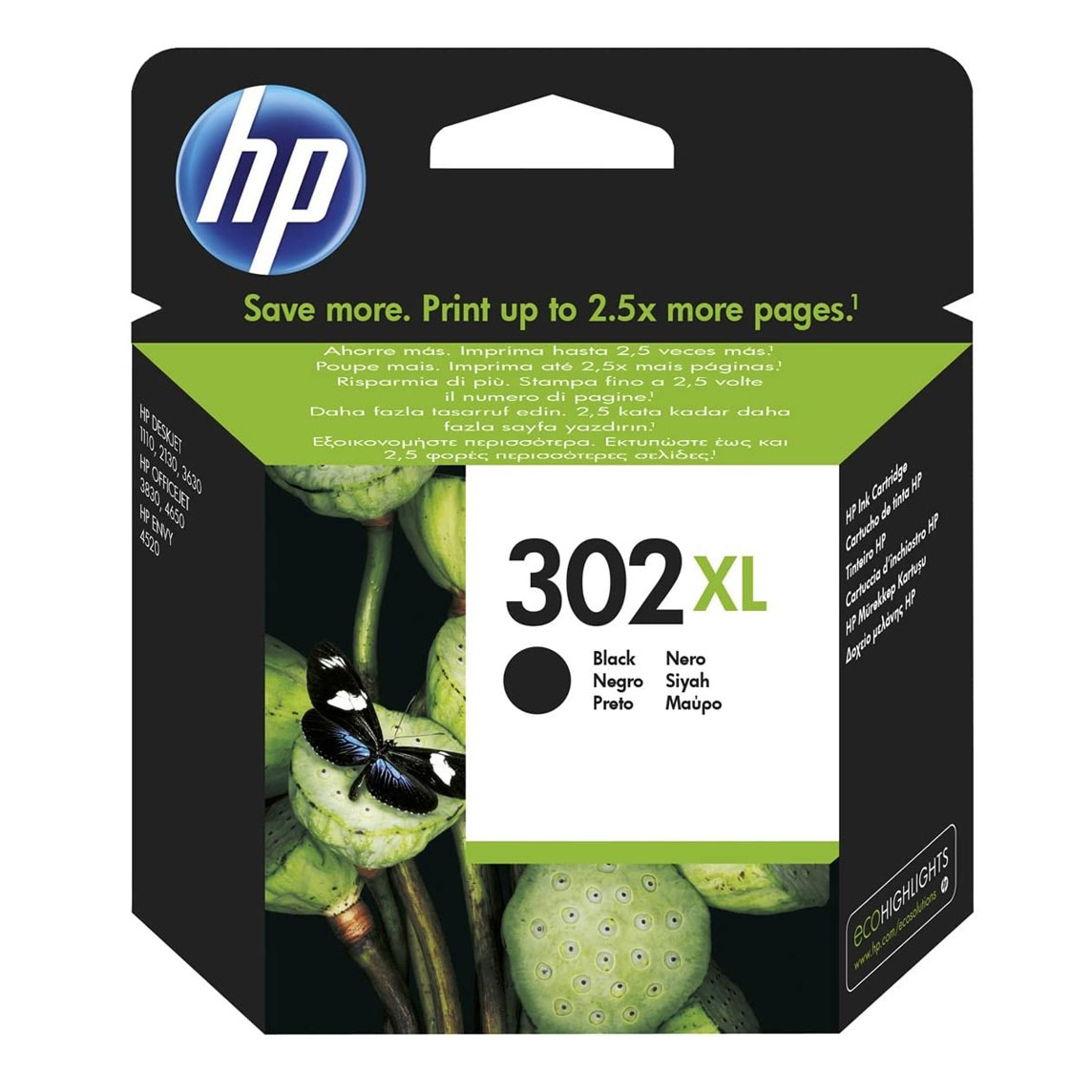 CARTUCCIA HP F6U66AE N° 302XL NERO ORIGINALE Deskjet D1110 - HP Deskjet D2130 - HP Deskjet D3630 - HP Officejet 3830