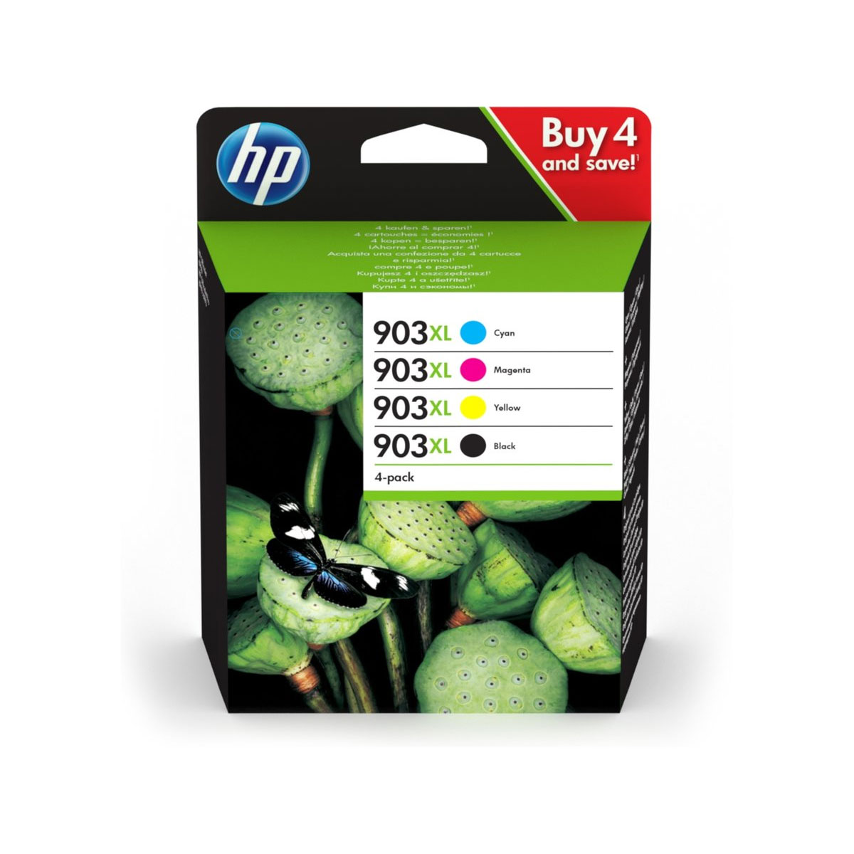 CARTUCCIA HP C2P04AE N° 903XL MULTIPACK 4 COLORI ORIGINALE HP OfficeJet 6950, OfficeJet Pro 6960, OfficeJet Pro 6970