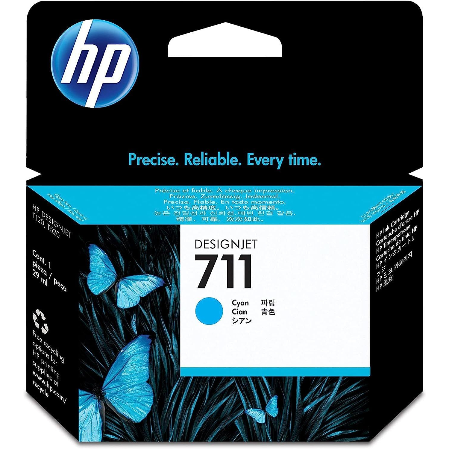 CARTUCCIA HP CZ130A N° 711 CIANO ORIGINALE DesignJet T125, T130, T520, T525, T530
