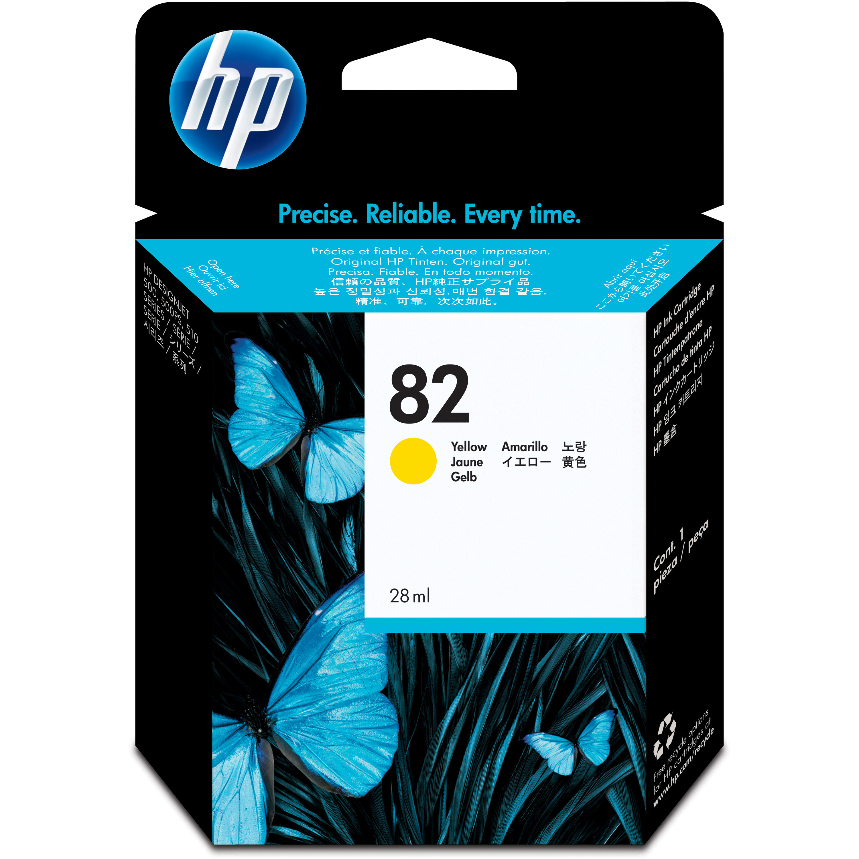 CARTUCCIA HP C4913A N° 82 GIALLO ALTA CAPACITA' ORIGINALE DesignJet 500/510/800/800PS