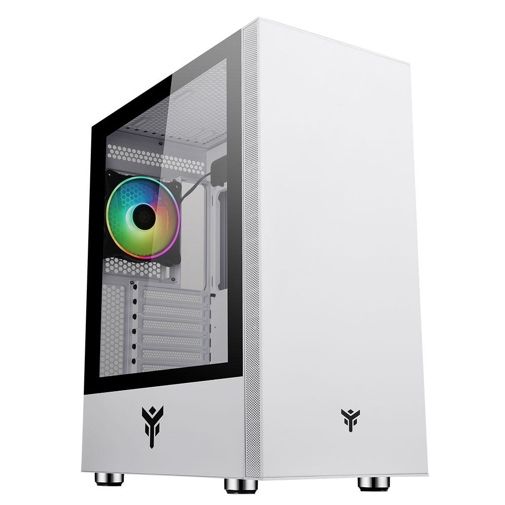 CASE GAMING ITEK VERTIBRA S210W MIDDLE TOWER (NO ALIMENTATORE) ARGB FAN PANNELLO LATERALE TRASPARENTE COLORE BIANCO