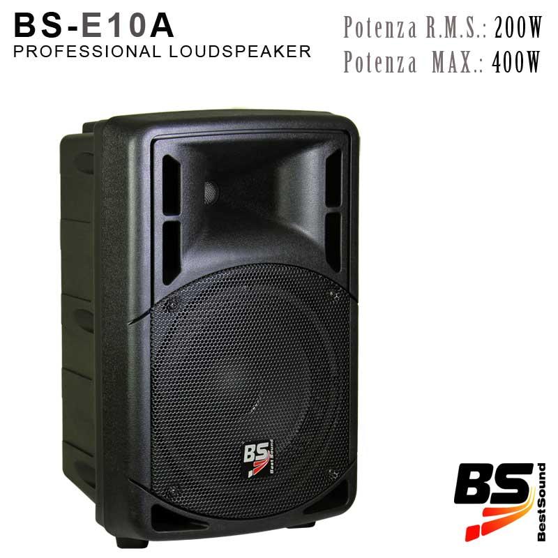 CASSA ACUSTICA BI-AMPLIFICATA 2 VIE ABS 10" - 400W MUSICALI- 50-20kHzz - 124dBmax. 4 ohm BS-E10A