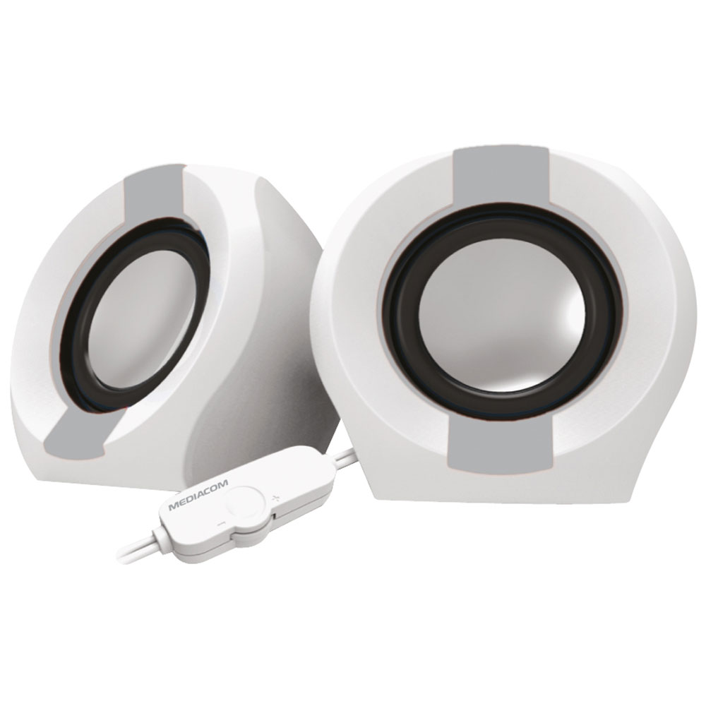 CASSE MEDIACOM MediaSound 2.0 6W RMS USB WHITE M-EM970