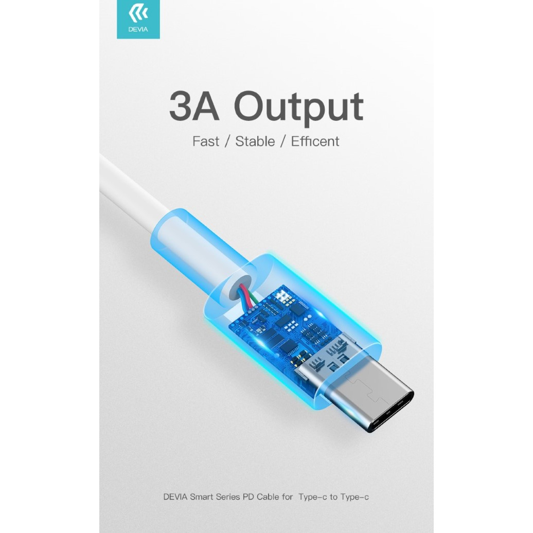 CAVO DATI E CARICA SUPER RAPIDO DEVIA PD 60W Type-C -  Type-C 1.2MT (A)
