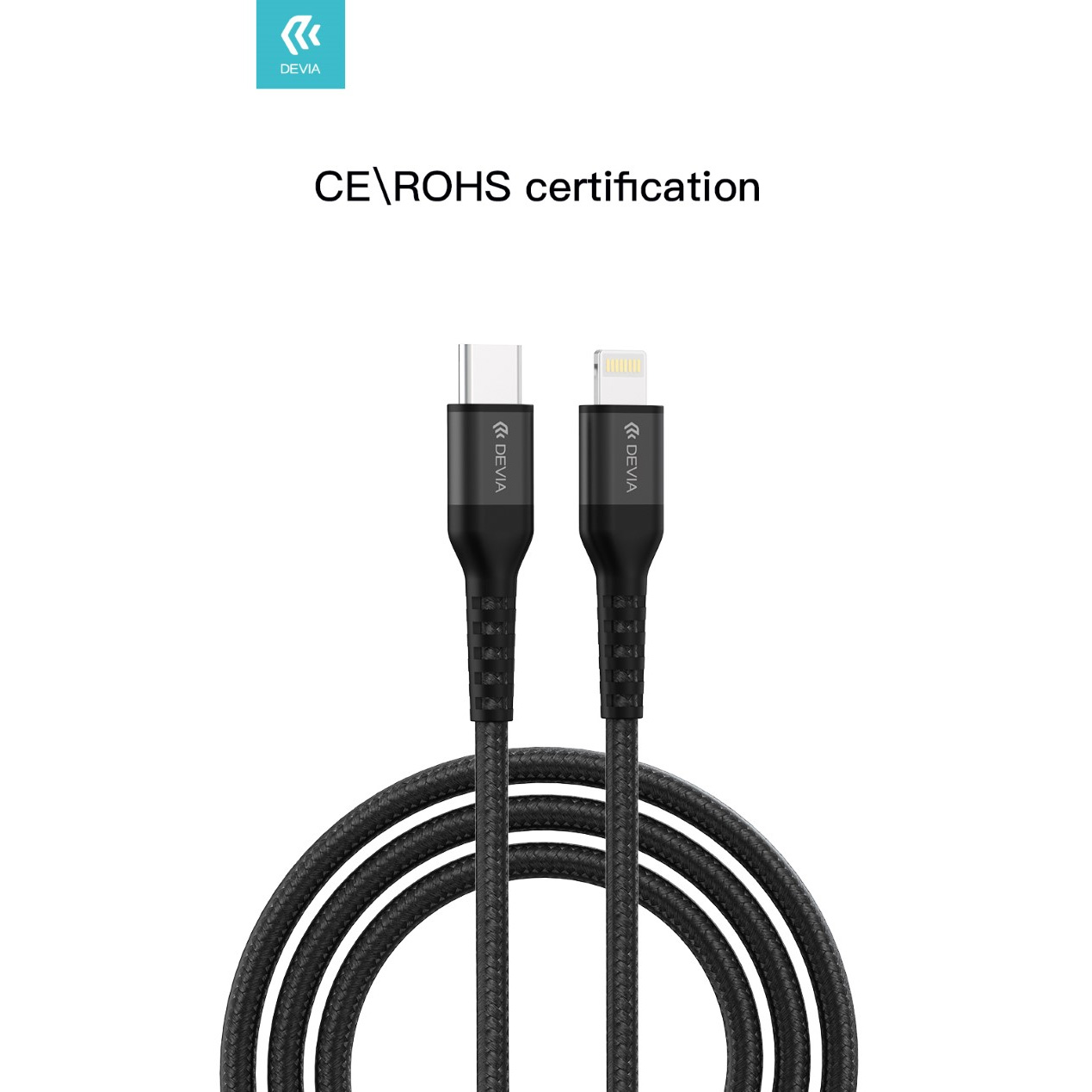CAVO DATI E CARICA RAPIDA DEVIA PD 20W Type-C - Lightning 1.5MT LEGA DI ALLUINIO (3A) APPLE IPHONE E IPAD