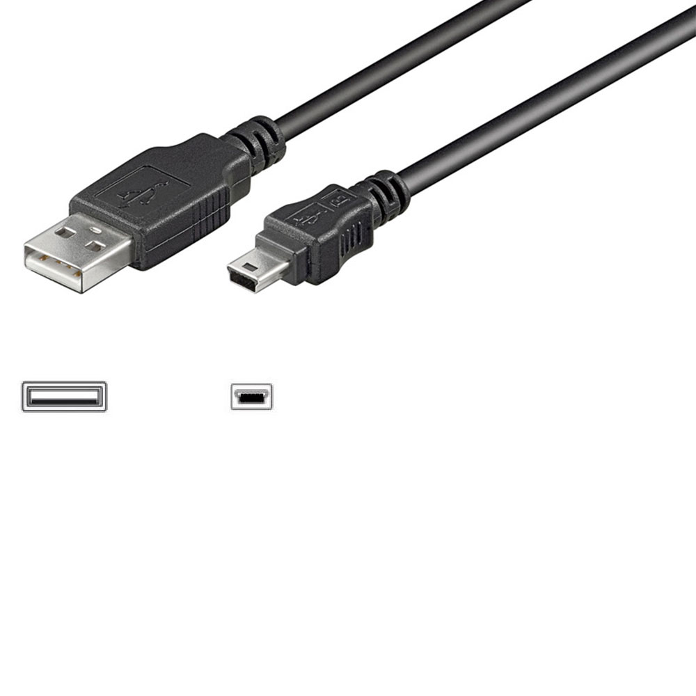 CAVO EWENT USB A maschio - USB B Mini (5 pin) 1mt