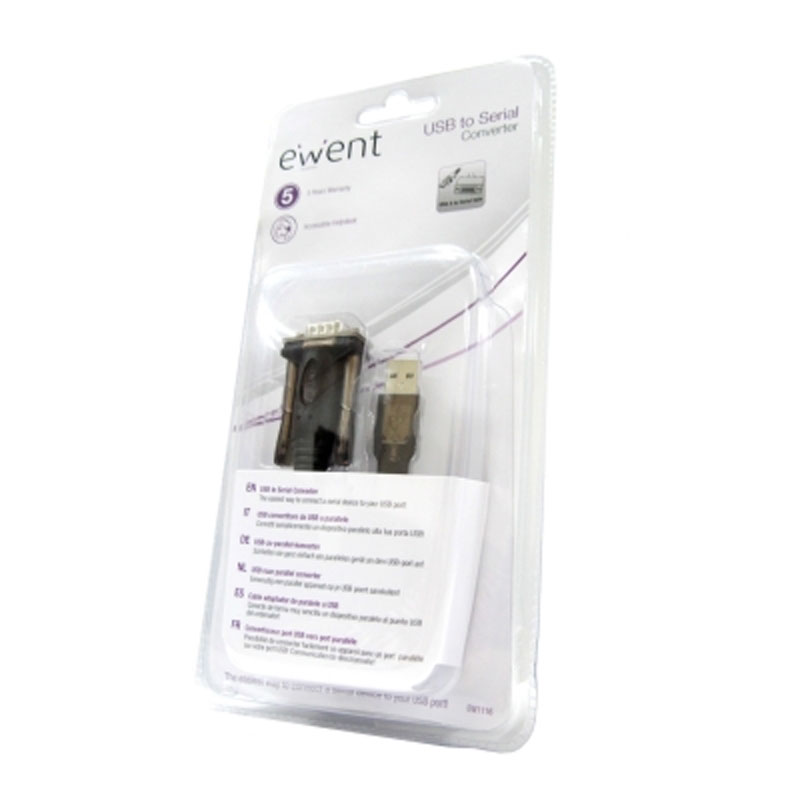 CAVO CONVERTITORE EWENT USB 1.1 A SERIALE (RS232) CABLE USB A plug/DB25M EW1116